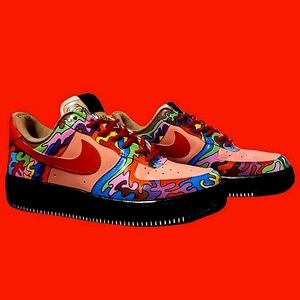 Custom Nike Air-Force , size 6 women's , Multi colored
